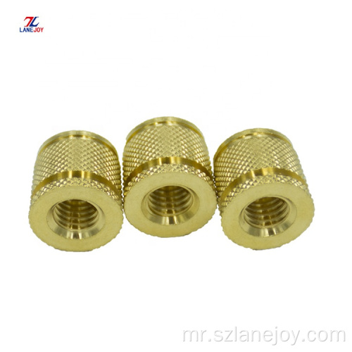 M2 M6 M10 ब्रास knurled थ्रेडेड घाला नट